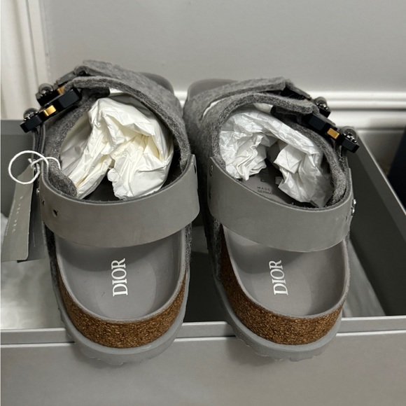Dior Birkenstock Milano Grey Gray Sandals Shoes NWT and Box Size 43 - Picture 6 of 12